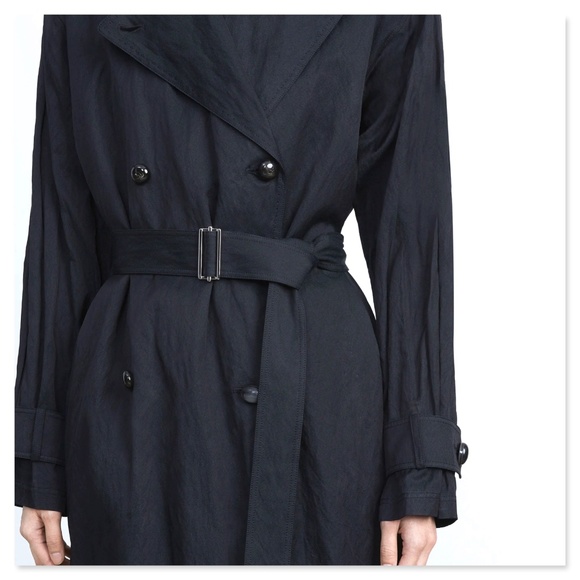 Lafayette 148 black belted trench coat - Picture 5 of 15